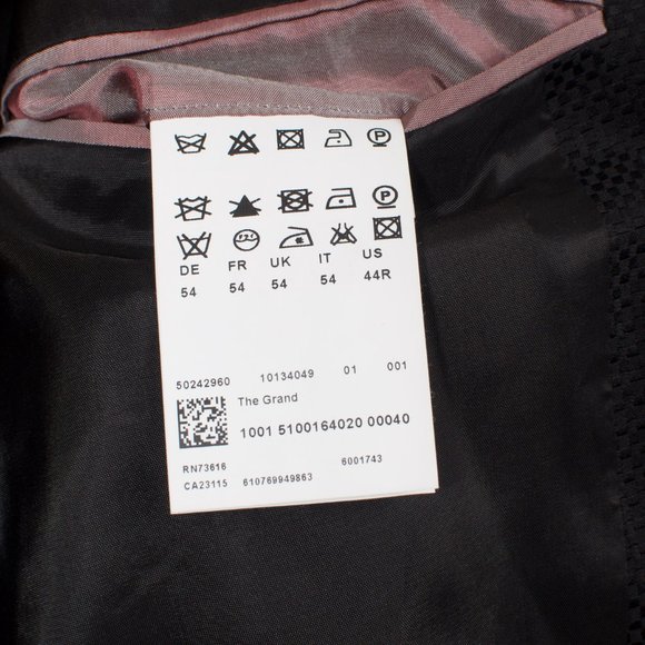 [SOLD] Hugo Boss Men's Sport Coat 44R Black Textured Wool - Picture 6 of 7